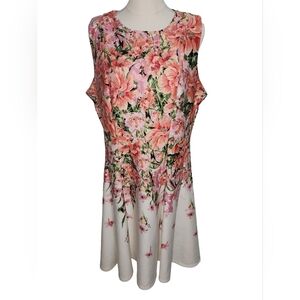 Danny & Nicole Pink and White Floral Midi Dress